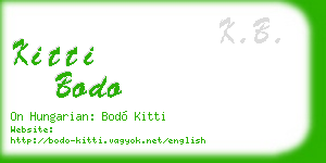 kitti bodo business card