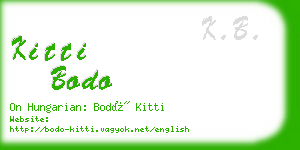 kitti bodo business card
